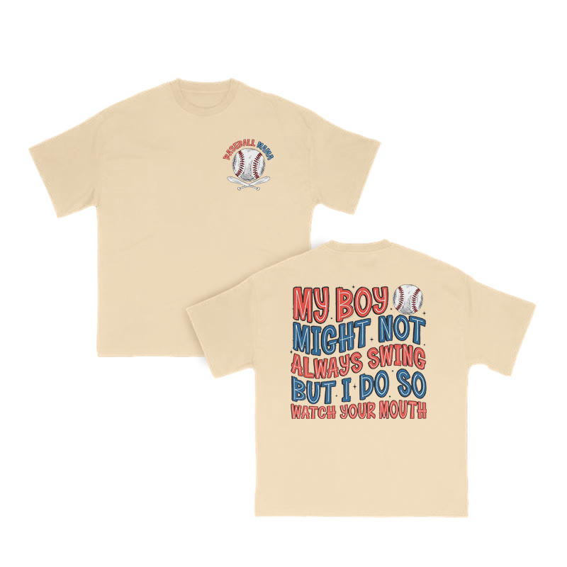 Baseball Mama Print T-shirt - Apricot - US16-18(2XL) - image 6