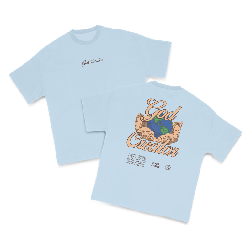 God Creator Print T-shirt - Light Blue - US16-18(2XL) - image 13