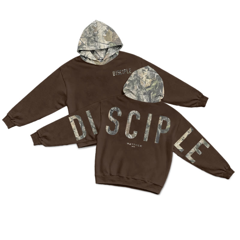Disciple Matthew 28:19 Dead Leaves Camouflage Print Hoodie - Coffee - US28-30(4XL) - image 15