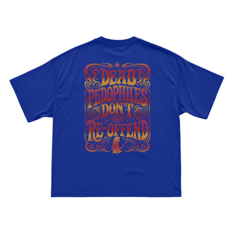 Vintage Psychedelic Back Graphic T-Shirt - Blue - US16-18(2XL) - image 14