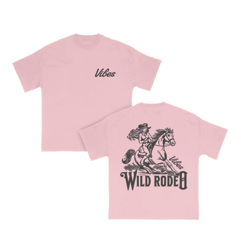 Unisex 100% Cotton WILD RODEO Print T-shirt