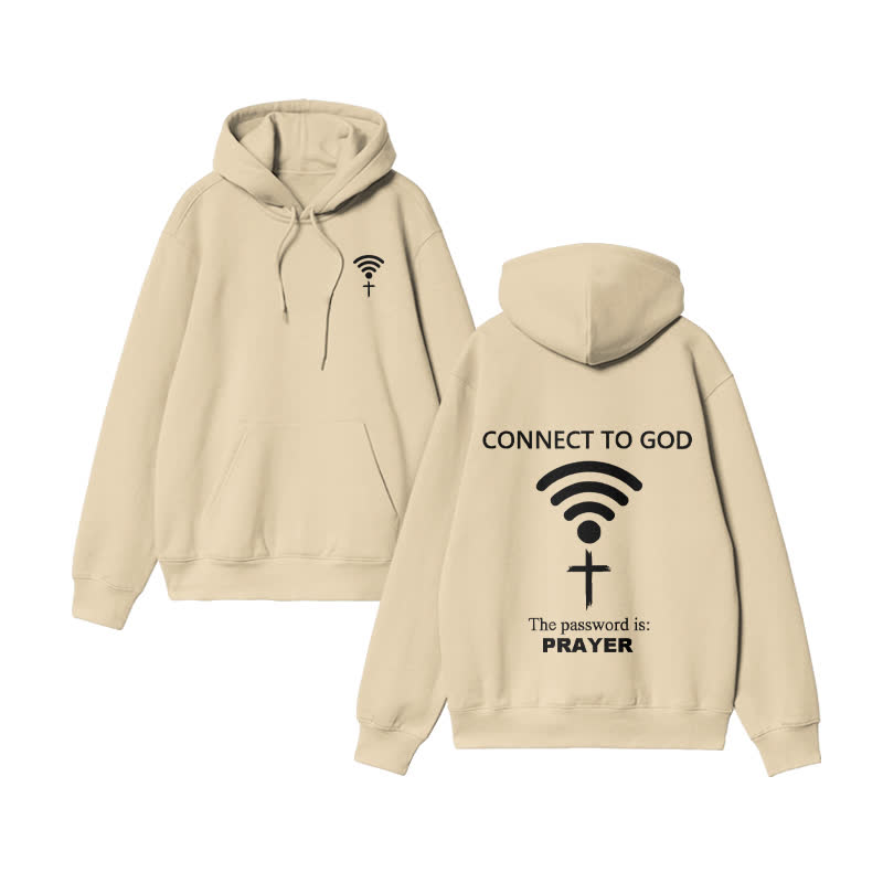 Unisex Connect To God The Password Is Prayer Print hoodie - Apricot - US16-18(2XL) - image 4