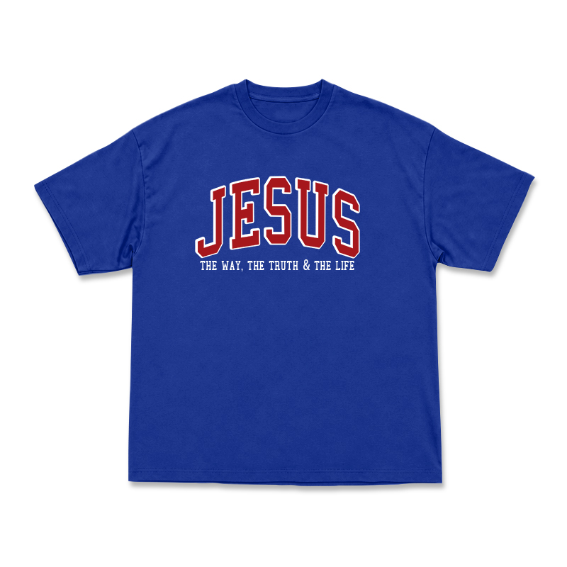 Jesus The Way The Truth & The Life Print T-Shirt - Blue - US16-18(2XL) - image 8