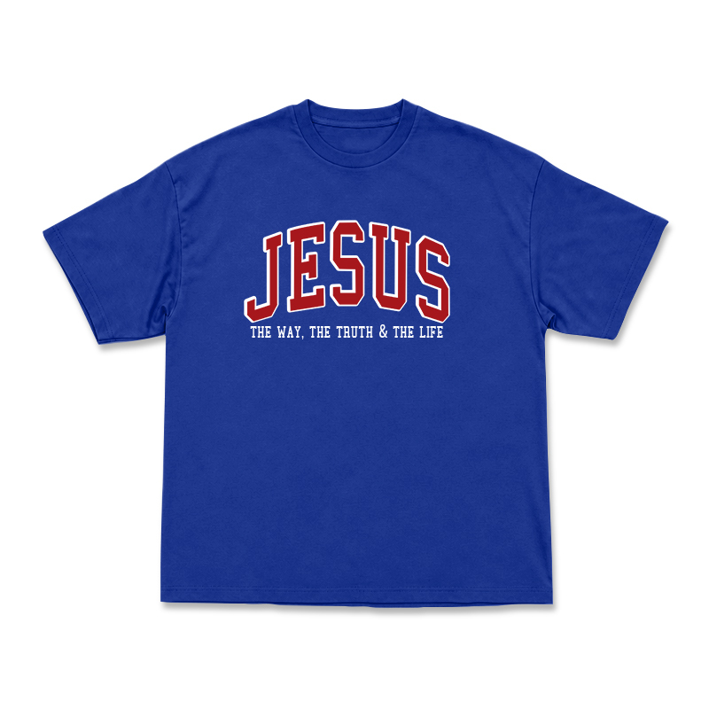 Jesus The Way The Truth & The Life Print T-Shirt - Blue - US16-18(2XL) - image 8