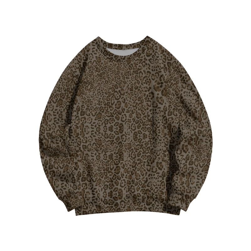 Street Leopard Graphic Print Sweatshirt - Brown - 3XL - image 3