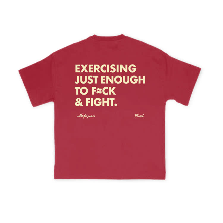 EXERCISINGJUST ENOUGHTO FCK& FIGHT.Graphic T-Shirt - Red - US16-18(2XL) - image 6