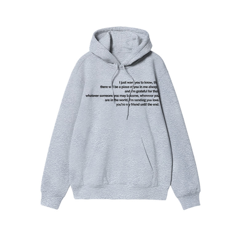 Unisex You're My Friend Until The End Print Hoodie - Grey - US16-18(2XL) - image 4