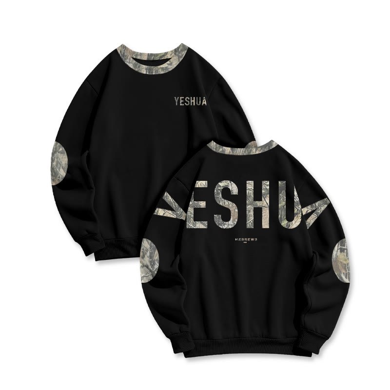 Yeshua Hebrews 13:8 Dead Leaves Camouflage Print Sweatshirt - Black - 6XL - image 3