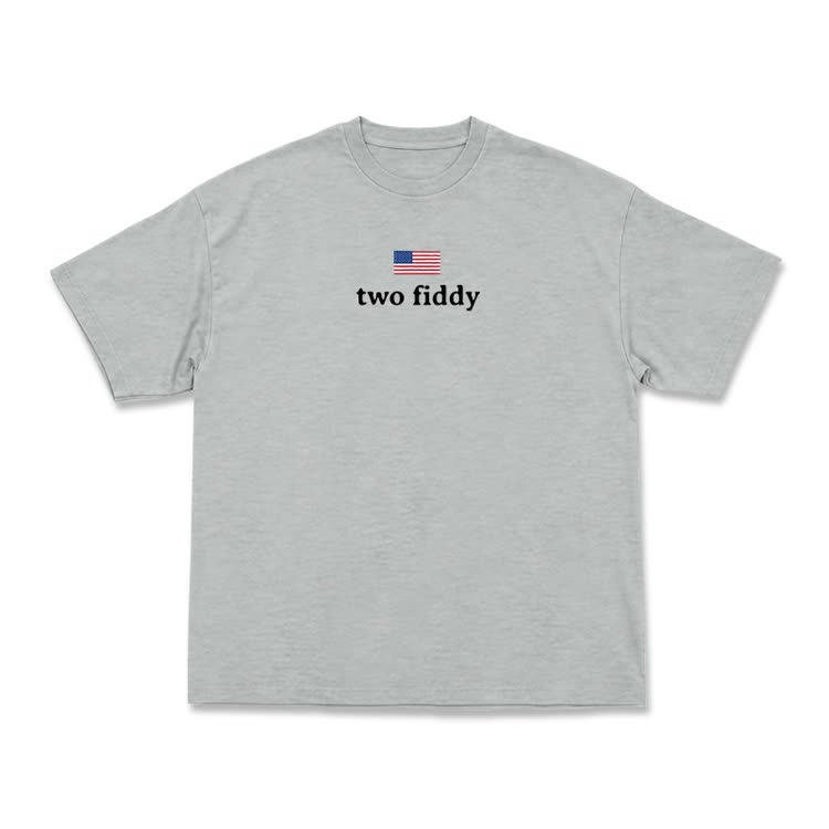 Two Fiddy American Flag Graphic T-Shirt - Grey - US16-18(2XL) - image 14