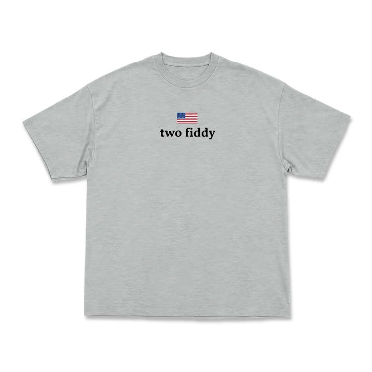 Two Fiddy American Flag Graphic T-Shirt - Grey - US16-18(2XL) - image 14