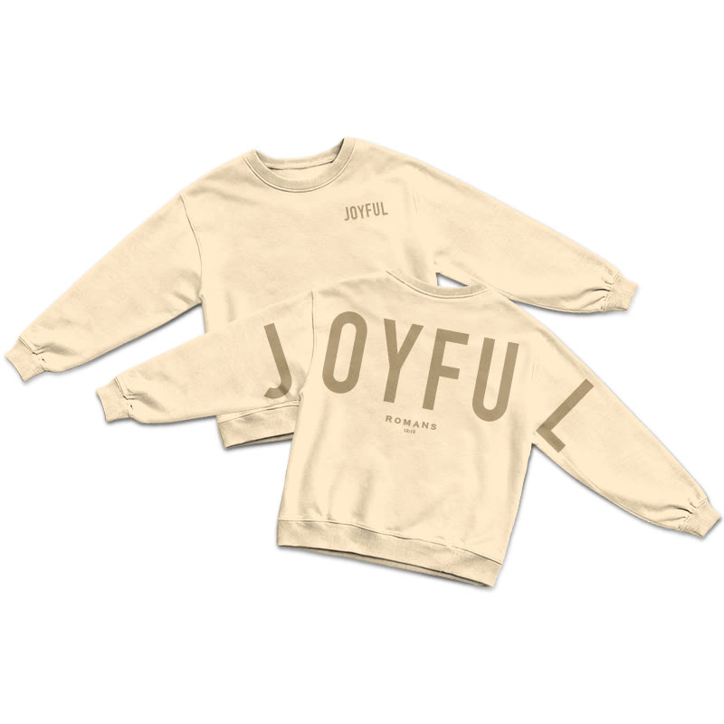 Joyful Romans 12:12 Print Sweatshirt - Apricot - US16-18(2XL) - image 4