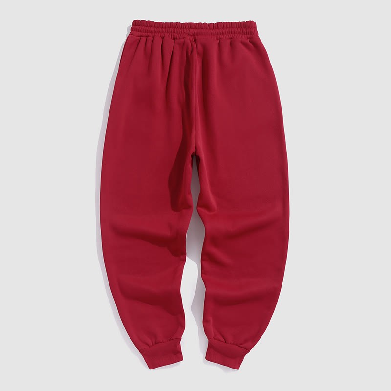 100% Cotton Solid Color Leggings Casual Fleece Sweatpants
