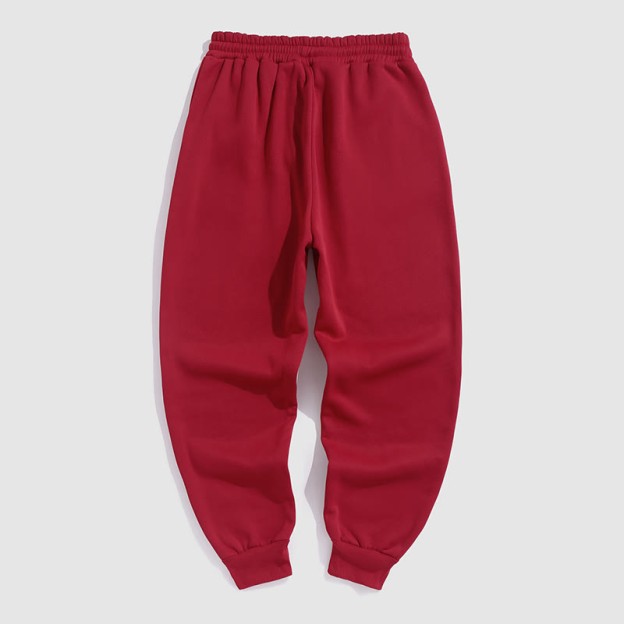 100% Cotton Solid Color Leggings Casual Fleece Sweatpants