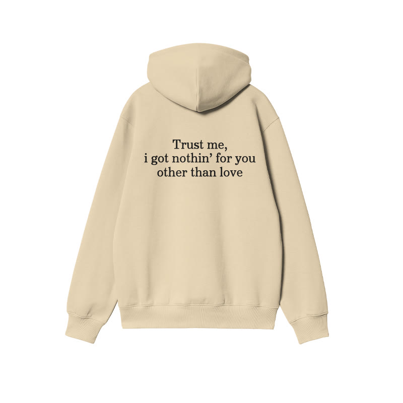 Unisex 100% Cotton Trust Me Print Hoodie - Apricot - US16-18(2XL) - image 4