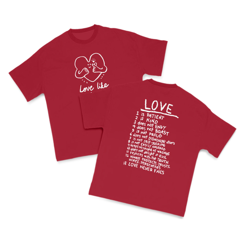 Love Like Jesus Cutie Heart Print T-shirt - Red - US16-18(2XL) - image 12
