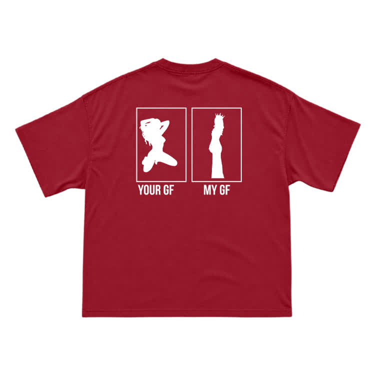 Your GF My GF Statement Short Sleeve T-Shirt - Red - US16-18(2XL) - image 13