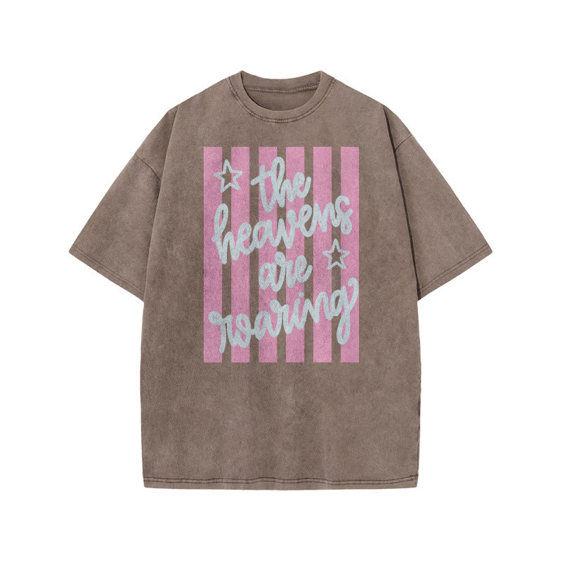 The Heavens Are Roaring Print Acid Washed T-shirt - image 8