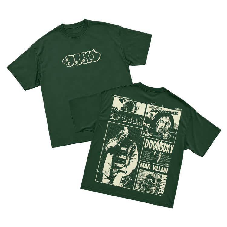 Vintage Streetwear Comic Panel Graphic Print T-Shirt - Green - US16-18(2XL) - image 14