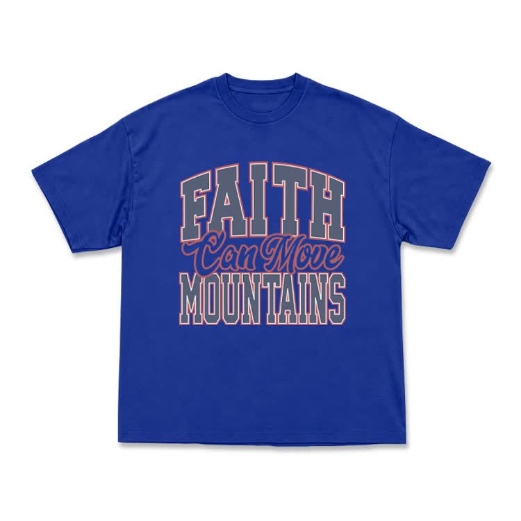 Vintage Classic Faith Can Move Mountains T-Shirt - Blue - US16-18(2XL) - image 13