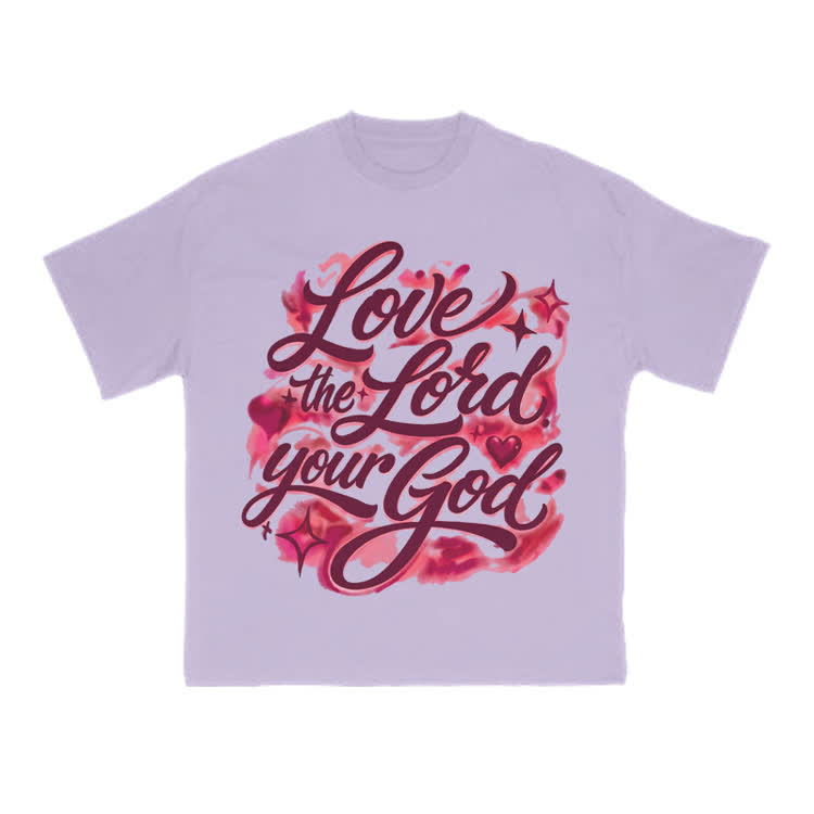 Love The Lord Your God Print T-shirt - Purple - US16-18(2XL) - image 8