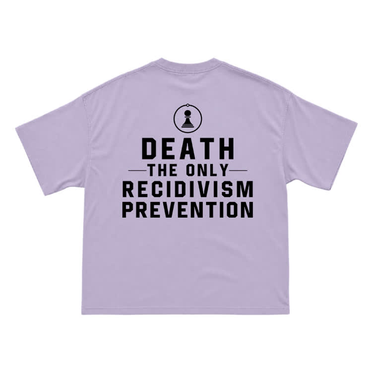 Death The Only Recidivism Prevention Back Graphic Tee - Purple - US16-18(2XL) - image 9