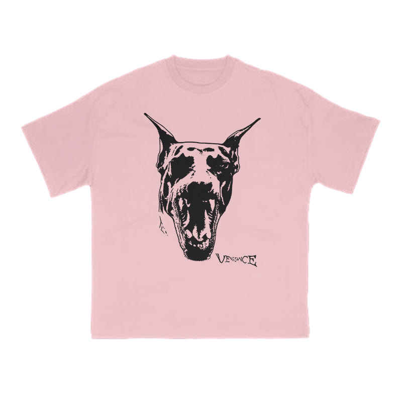 Roaring Doberman Print T-shirt - Pink - US16-18(2XL) - image 9