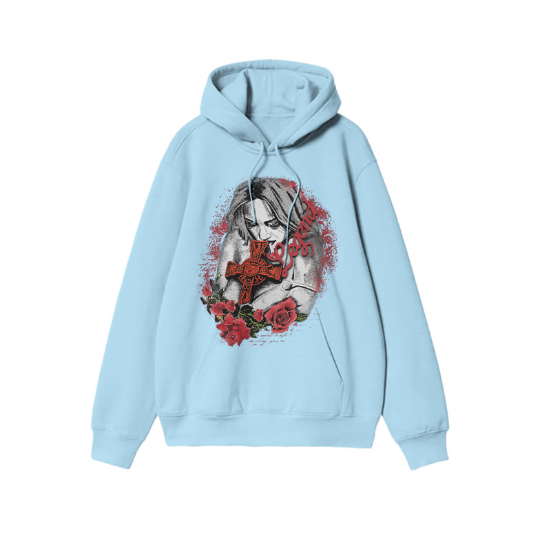 Unisex Legend Print Hoodie - Blue - US16-18(2XL) - image 9