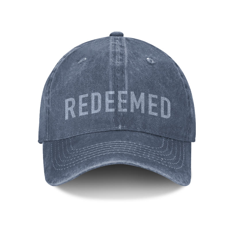 Unisex Redeemed Print Washed Cap - Blue - one size - image 5