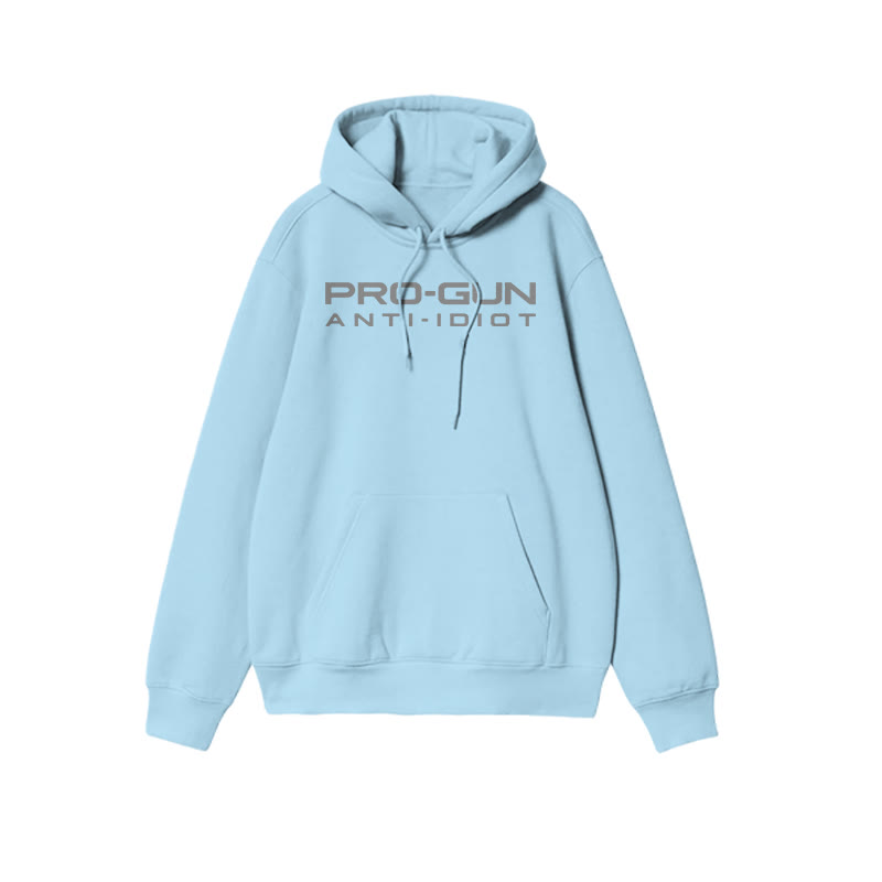 Pro-gun Anti-idiot Print Causal Hoodie - Blue - US16-18(2XL) - image 8