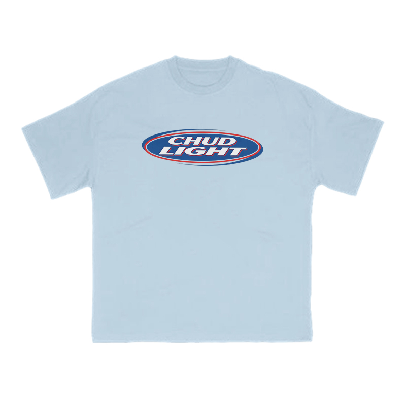 Retro Oval Badge Graphic Print T-Shirt - Light Blue - US16-18(2XL) - image 5