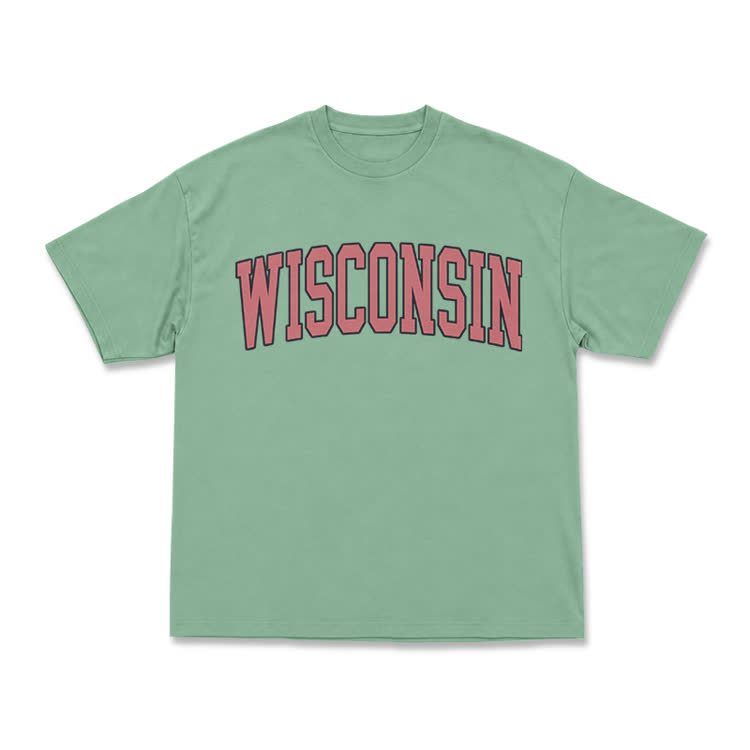 Classic Campus Wisconsin Arch Print T-Shirt - Light Green - US16-18(2XL) - image 9