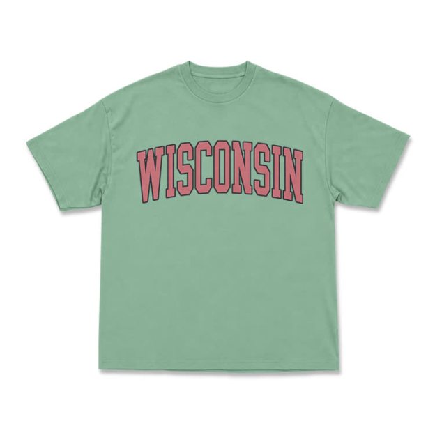 Classic Campus Wisconsin Arch Print T-Shirt - Light Green - US16-18(2XL) - image 9