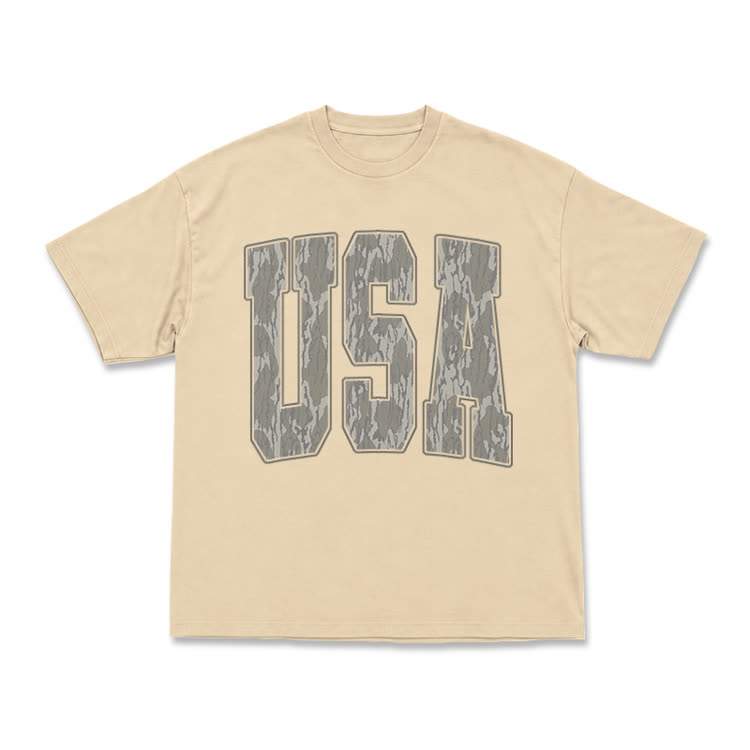 Camo USA Print T-Shirt - Apricot - US16-18(2XL) - image 11