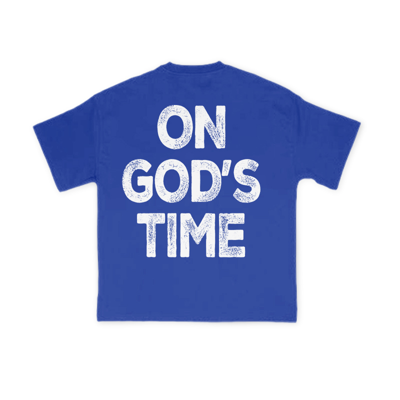 On God's Time Print T-shirt - Blue - US16-18(2XL) - image 15