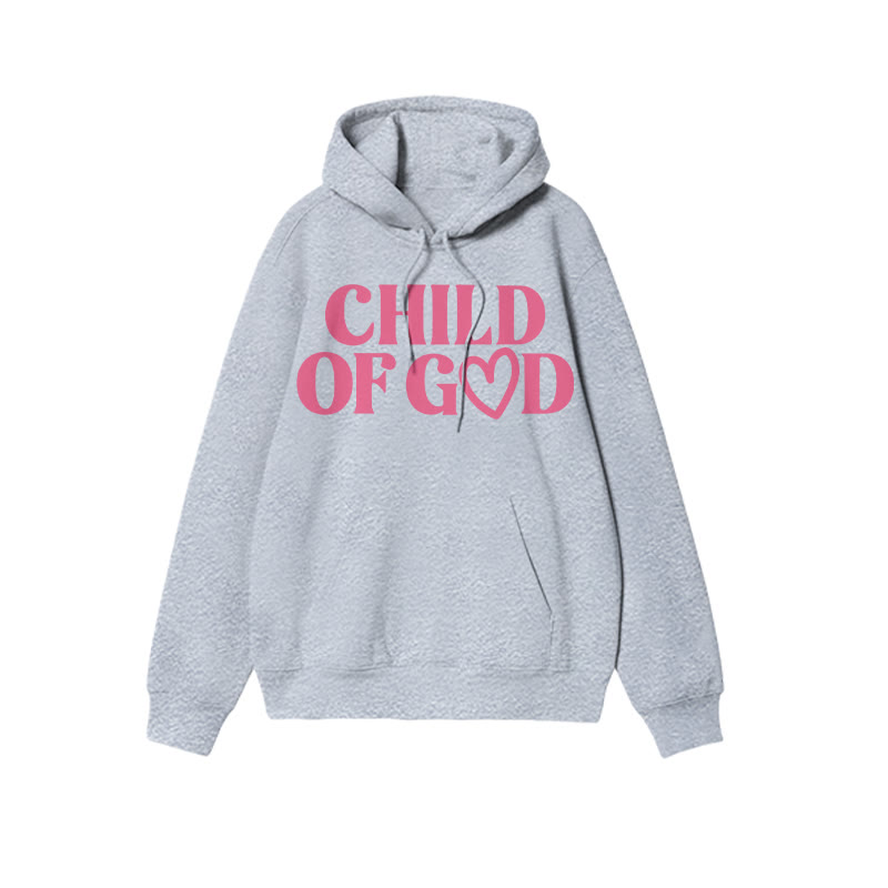 Child Of God Heart Valentine's Day Print Hoodie - Grey - US16-18(2XL) - image 4