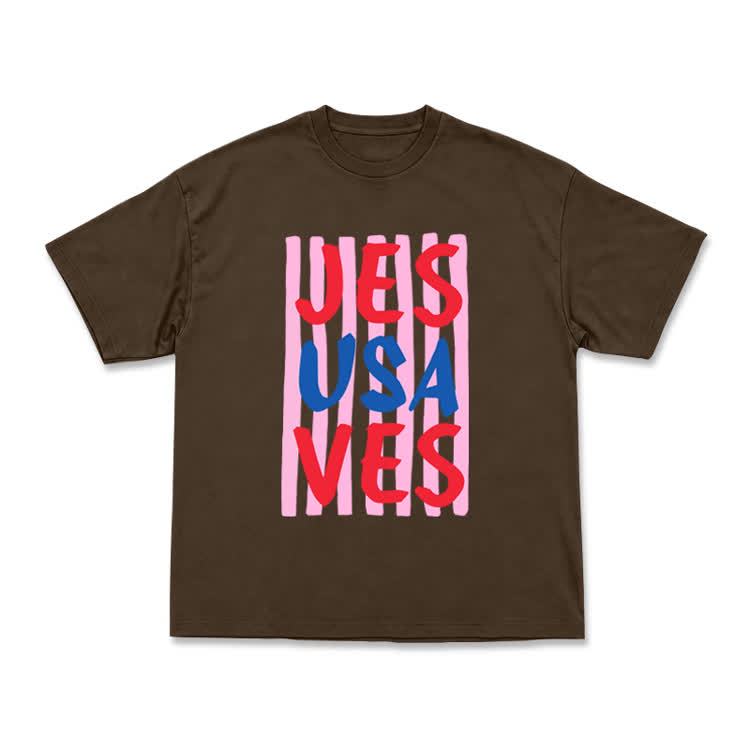Art Inspired Stripe JESUSAVES Graphic T-Shirt - Coffee - US16-18(2XL) - image 9