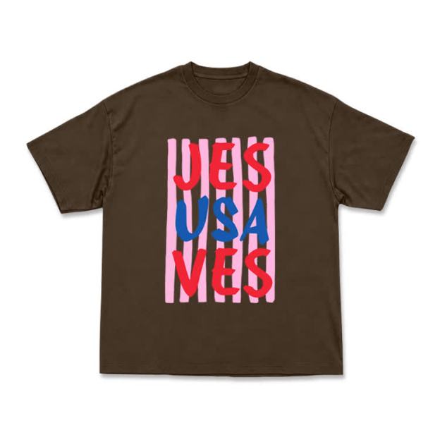 Art Inspired Stripe JESUSAVES Graphic T-Shirt - Coffee - US16-18(2XL) - image 9