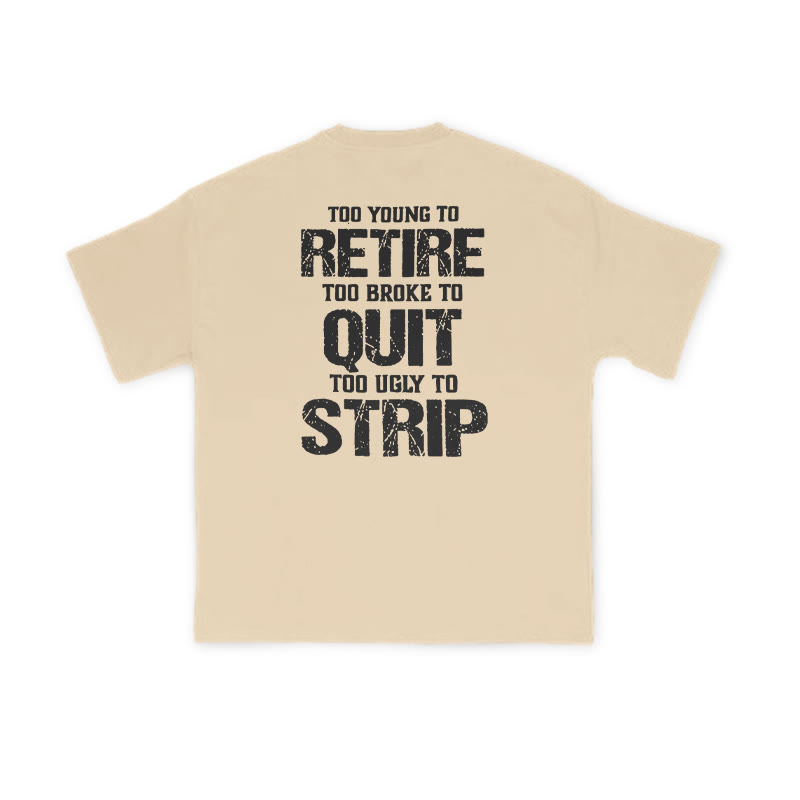 Too Young To Retire Print T-shirt - Apricot - US16-18(2XL) - image 5