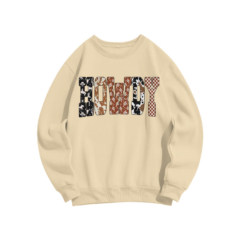 Howdy Western Style Print Sweatshirt - Apricot - US16-18(2XL) - image 5