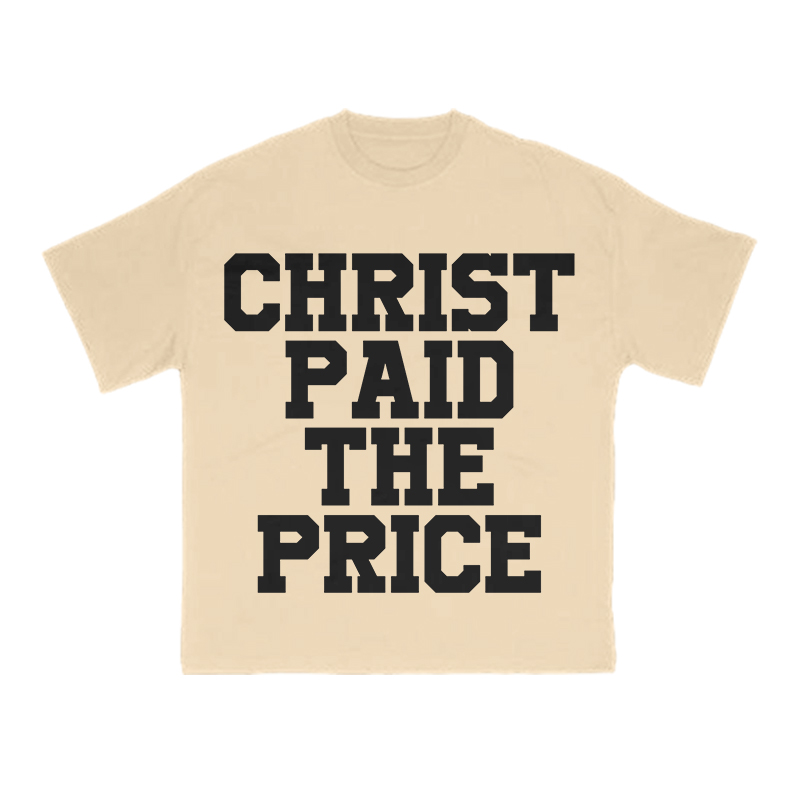 Christ Paid The Price Print T-shirt - Apricot - US16-18(2XL) - image 6