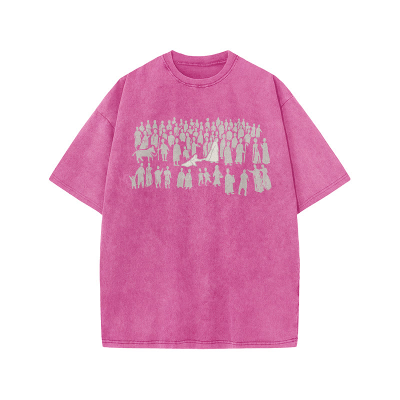  A Beautiful Story Of Faith Print Acid Washed T-shirt - Pink - US20-22(3XL) - image 6