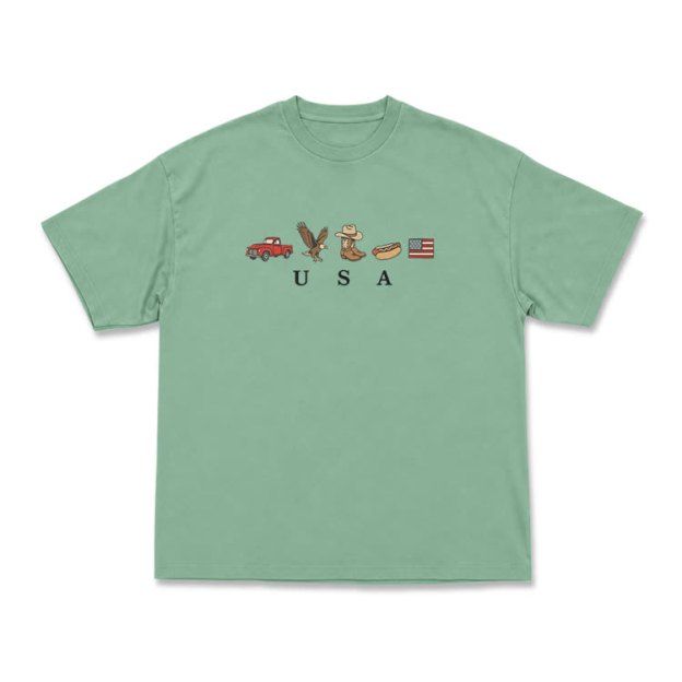 Americana Graphic USA T-Shirt - Light Green - US16-18(2XL) - image 5
