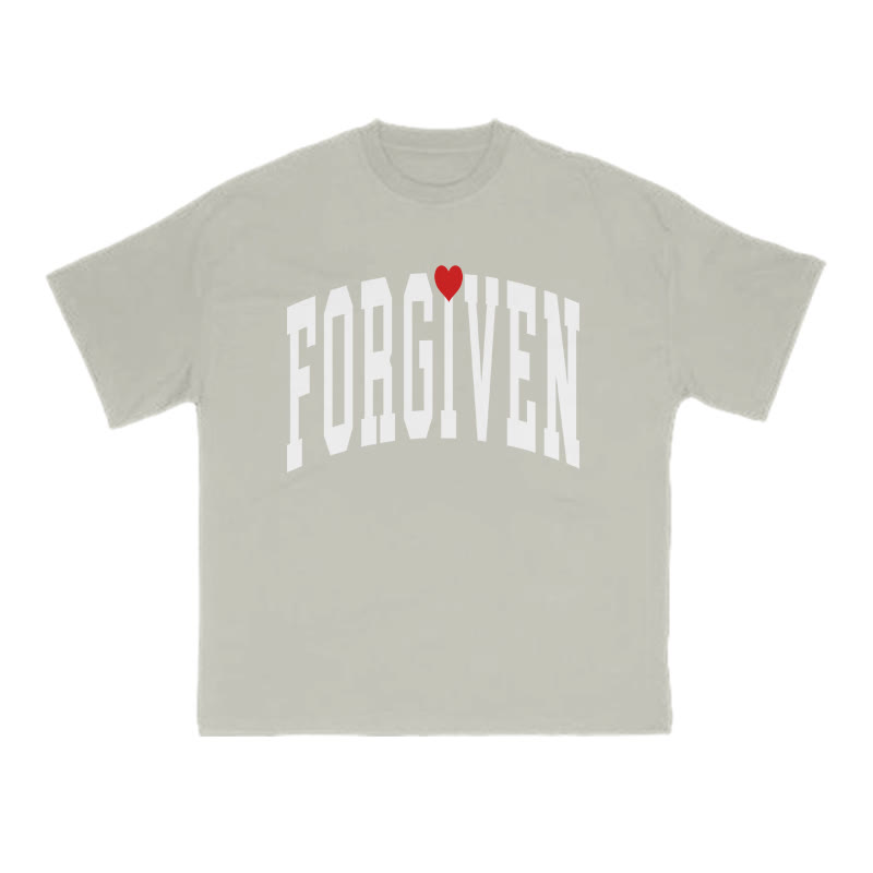 Forgiven Valentine's Day Print T-shirt - Warm Grey - US16-18(2XL) - image 6