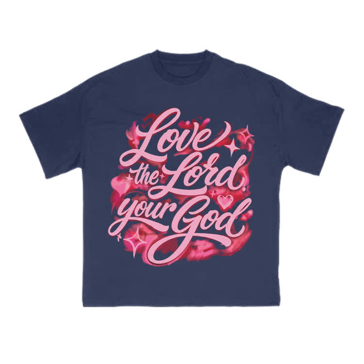 Love The Lord Your God Print T-shirt - Navy Blue - US16-18(2XL) - image 12