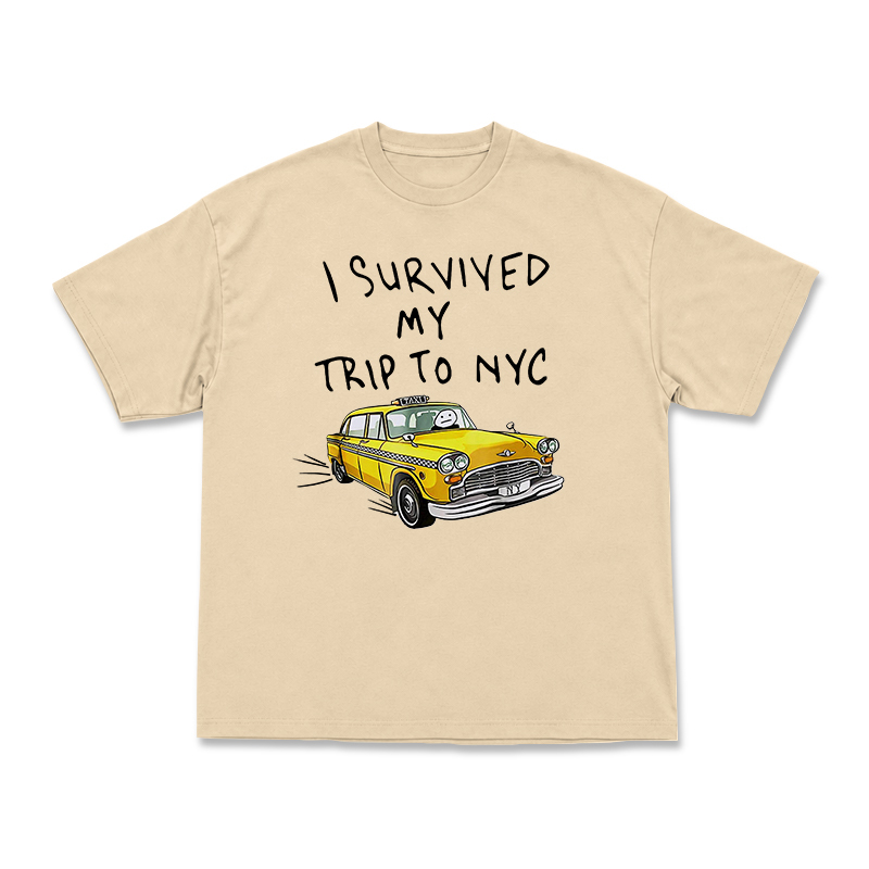 Casual I Survived My Trip to NYC Taxi Graphic T-Shirt - Apricot - US16-18(2XL) - image 4