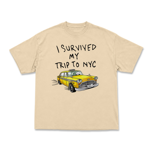 Casual I Survived My Trip to NYC Taxi Graphic T-Shirt - Apricot - US16-18(2XL) - image 4