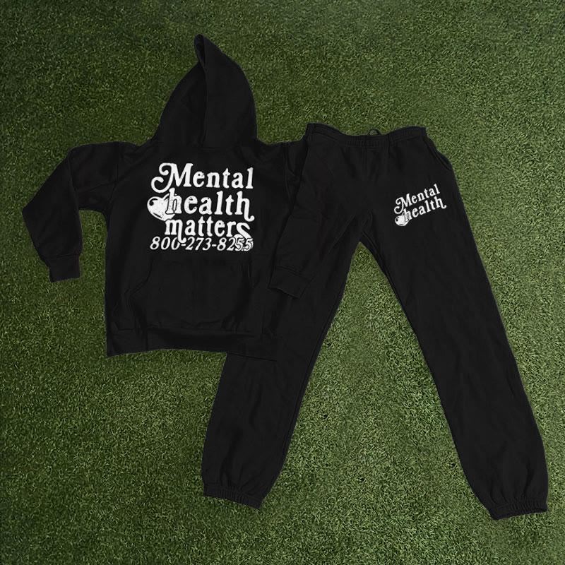 Mental Health Matters Print Hoodie Set