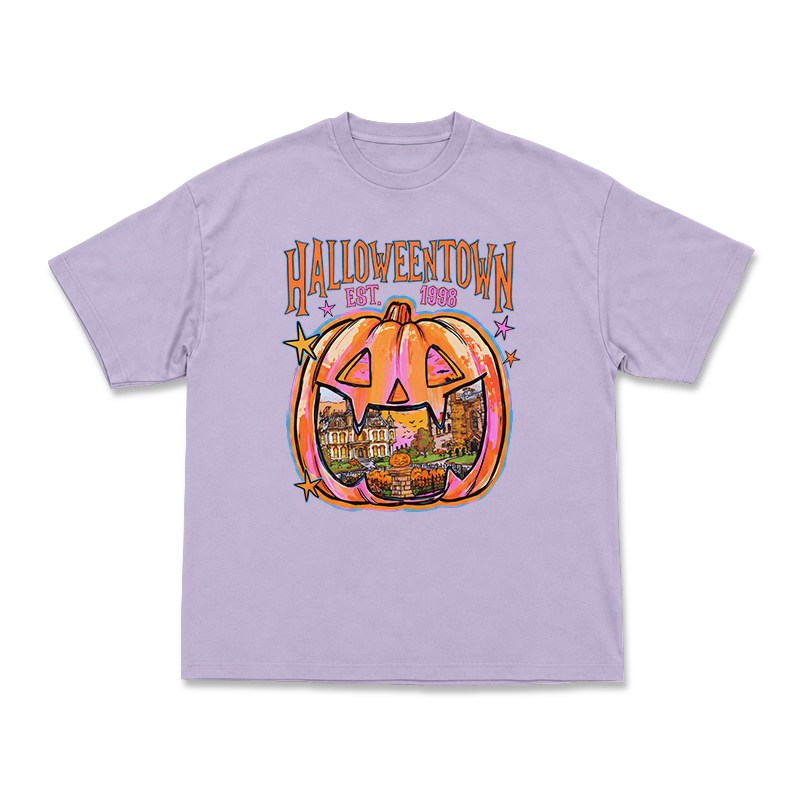Vintage Halloweentown Pumpkin Round Neck Graphic Print T-Shirt - Purple - US16-18(2XL) - image 7