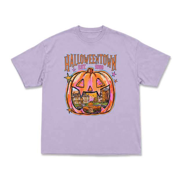Vintage Halloweentown Pumpkin Round Neck Graphic Print T-Shirt - Purple - US16-18(2XL) - image 7