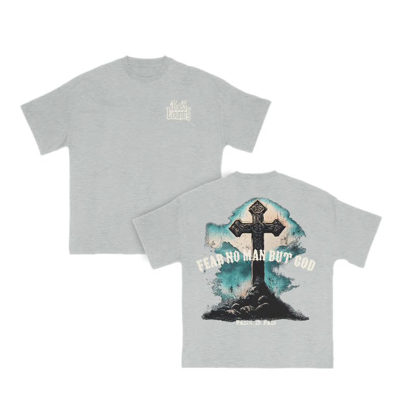 Faith In Pain Cross Print T-shirt - Grey - US16-18(2XL) - image 4